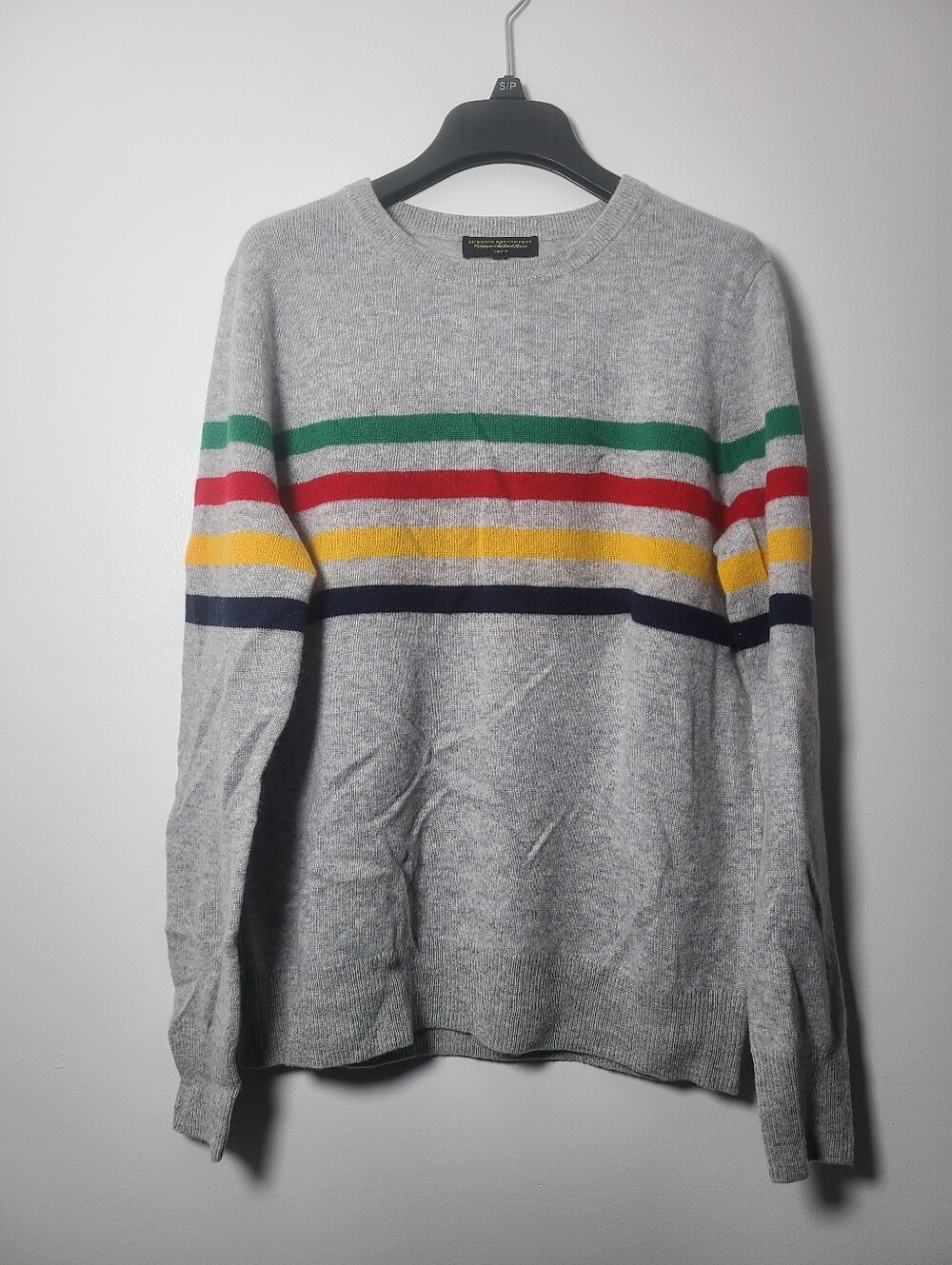 Hudson's Bay Company Cashmere Stripes Crewneck Sweater Womens Size Medium